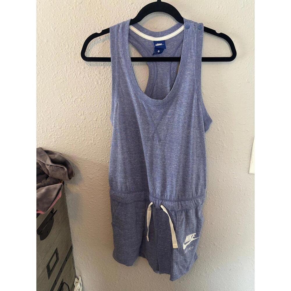 Nike thin cotton romper snap shoulder heathered purple size women's S